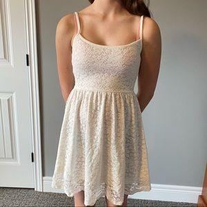 Garage white stretch lace sundress
